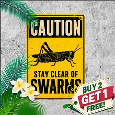 Agricultural Pest Caution Locust Swarm Warning Notice Metal Tin Sign 8x12 picture