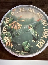 VINTAGE James Hautman Hummingbird Hanging Thermometer - Chaney instrument Co USA picture