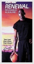 Rayovac Renewal Rechargeable NiCd Brochure Michael Jordan 1995 Chicago Bulls picture
