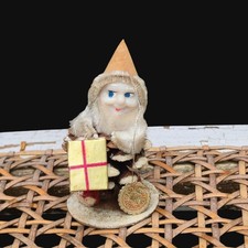 Vintage Delta Novelty Pinecone Pixie Elf Ornament Putz Style w/ Hang Tag Japan picture