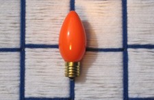 BOXof24 new C9 opaque ceramic 7w PUMPKIN ORANGE CHRISTMAS light bulb 7C9 CO E17  picture