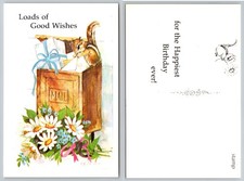 Vintage T.N. Phelps Chipmunk Mailbox Birthday Postcard Loads of Good Wishes picture