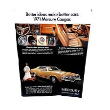 1970 1971 Ford Mercury Cougar Car Vintage Print Ad 70s picture