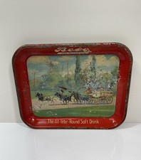 Vintage 1930s Prohibition Anheuser Busch Bevo All Year Round Soft Drink Tin Tray picture