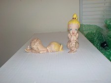 2 Vintage 1950's Kreiss Ceramic Little Mermaid Girls Group A picture