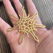 MMA 1975 GOLD TONE CHRISTMAS ORNAMENT STAR SNOWFLAKE picture