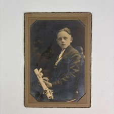 Antique Cabinet Card Photograph 1890s Victorian-era Unidentified Young Man  picture