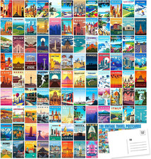 100 Vintage Travel Postcard Set,World Famous Country City picture