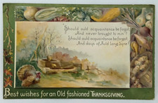 Antique 1910s John Winsch Thanksgiving Postcard Auld Lang Syne Unposted picture