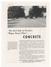 1936 Portland Cement Ad: Peoria Illinois - Jefferson Street Scene Pictured picture