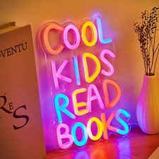 Chi-Buy 1PC Cool Kids Read Books LED Neon Sign USB Powered Wall Decoration Neon  picture