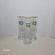 Ayinger Brau Von Aying Beer Glasses Set of 3 SAHM 0.3L Gold Rim German Barware picture