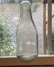 Vintage H A Holder Dairy Raleigh NC - One 1 QUART Embossed Clear Milk Bottle picture