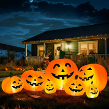 7.5FT Halloween Inflatable Outdoor Decoration Pumpkin(Cold White) picture