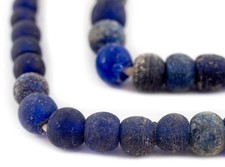 Antique Transparent Blue Dutch Dogon Trade Beads 16mm Nigeria African Round picture