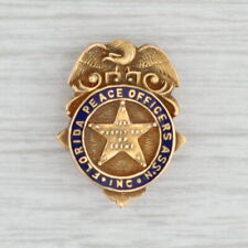 Florida Peace Officers Association Badge Pin 10k Gold Vintage Star Eagle picture
