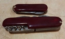 Lot Of 2 Big/Small Vintage Pocketknife Corkscrew, Vintage All Purpose Knife picture