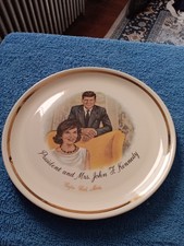 Vintage President and Mrs. John F. Kennedy  1960s Decorative Plate Gold Border picture