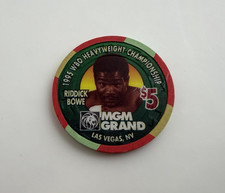 $5 MGM Grand Las Vegas ~ Riddick Bowe v Gonzalez~ Mortal Enemies Casino Chip picture