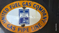 Columbia Gas System Gas & Oil Advertising Sign Oval Orange Blue White picture