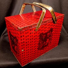 Antique Tiger Chewing Tobacco Tin - P Lorillard Lunch Box Basket - Advertising picture