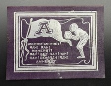 c1910 L40 Large Amherst College Football Tobacco Leather 3.5x2.5 College Yell picture