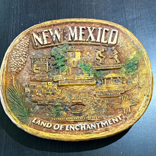Vintage Souvenir  - TACO New Mexico Land of Enchantment Oval Tray or Plaque  picture