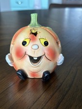 Halloween Anthropomorphic Pumpkin Tea Light Luminary Candle Holder Jackolantern picture