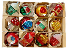 Lot of 12 Vintage Mercury Glass Christmas Ornaments Poland Romania Czech picture