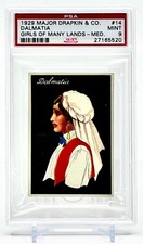 1929 Major Drapkin Tobacco Card -DALMATIA Girls of Many Lands PSA 9 (#14 of 50) picture