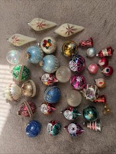 Vintage lot of  30 Glass Christmas Ornaments Germany And USA picture