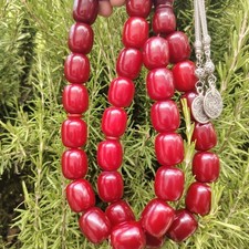 Large Vintage Faturan Misbaha 33Beads 285g Dark Cherry Stayle Ottoman Damari picture