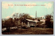 A. C. Bosselman Covered Bridge Monument Landscape Postcard 1907-1917 Era picture