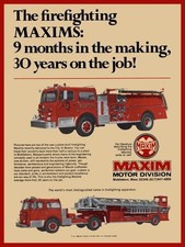 1973 Maxim Fire Trucks- Boston Fire Department New Metal Sign: 12x16