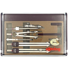 rOtring Drafting Compass Geometry Tool Set Vintage Made in Germany Original Case picture
