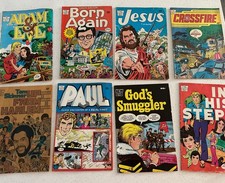 Lot of 8 Barbour Christian Comics Al Hartley 1975-1988 VTG Religious Comic Books picture