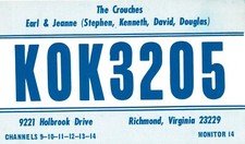 Richmond Virginia KOK-3205 QSL Radio Postcard picture