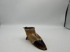 English Country Decor Antique Sterling Silver Deer Hoof Taxidermy Desk Inkwell/A picture