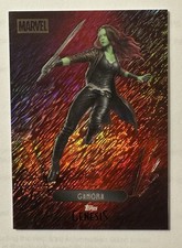 2025 Topps Disney Genesis Gamora Red Shimmer 5/5 Bookend picture