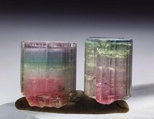 Natural Bi-Color Watermelon Tourmaline Crystal Pink Green Mineral Specimen picture