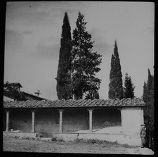 ANTIQUE Magic Lantern Slide FIESOLE MONASTERY C1910 PHOTO .. ITALY picture
