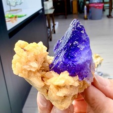 186g Natural fluorite Purple cubic mineral crystal sample/yaogangxian/YGX picture
