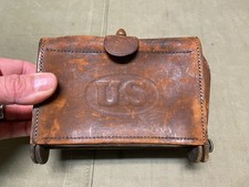 ORIGINAL US ARMY M1873 M1898 TRAPDOOR KRAG RIFLE AMMO POUCH-ROCK ISLAND, 1904 picture