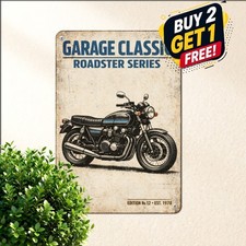 French Vintage Cruiser Motorbike Sign Retro Two Wheeler Metal Plaque 8x12 picture