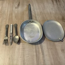 WW1 US Military Mess Kit stamped 1918 And Utensils Knife, Fork and Spoon 1917 picture