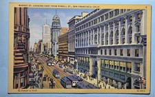 San Francisco California Market Street & Powell Street Postcard, Postmarked 1946 picture