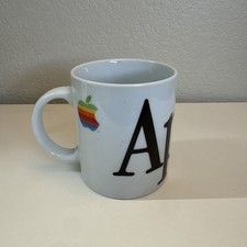 Vintage Apple Computer Coffee Mug  Rainbow Apple Logo & Wrap Around Letters picture