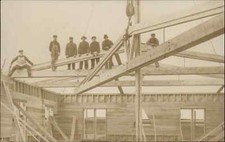 Home Construction Carpenters Trusses Jonesport ME Maine Cancel RPPC 1908 picture