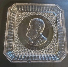 U.S. Ulysses S. Grant Patriot and Soldier Square Glass Plate EAPG Bryce Higbee   picture