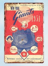 1951 baseball Willie Mays first Hit and Home Run Scorecard tin sign picture